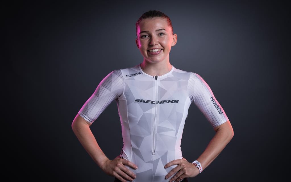 Anastacia Damm Nielsen in her race suit